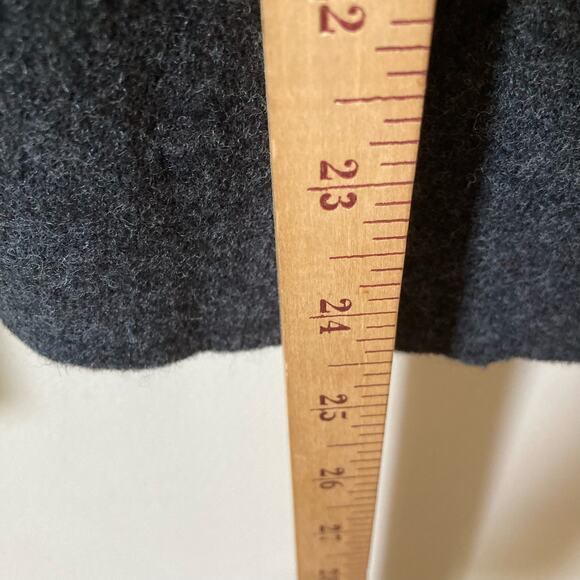 Loft Wool Military Jacket Pea Coat Peplum Charcoal Gray Size Medium Women's - Picture 12 of 13